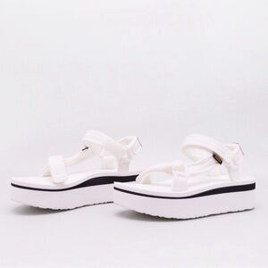 Teva Flatform Universal Mesh Print Sandals White New with Box Size 10